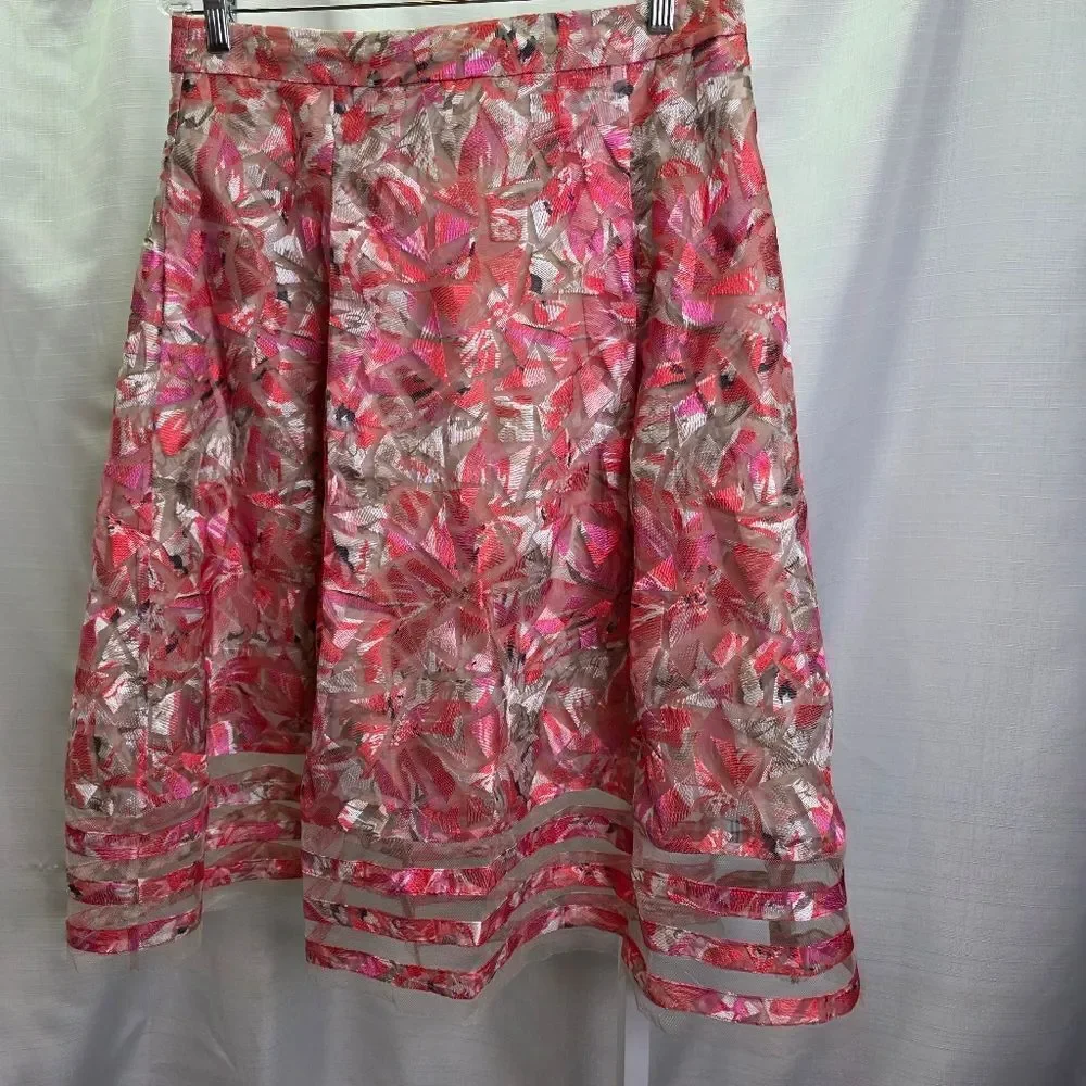 Anthropologie Sachin + Babi Strawberry Hill Tulle Midi Skirt Size 12P